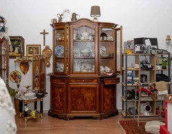 Vintage Biedermeier Vitrinenschrank, Vollholz, Mahagoni, 2-teilig - Bild 5