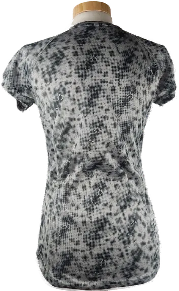 Funktionsshirt 'crivit - sports', kurzarm mit V-Ausschnitt, hellgrau/dunkelgrau gemustert, Größe S 36/38 – Bild 3