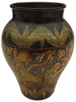 Vintage Ägyptische Vase mit Pharaonen-Relief – Vorschau 4