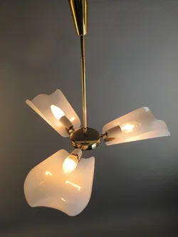 Vintage-Hängelampe - Messing/Kunststoff - 3-flammig - Bild 3