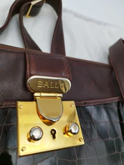 Bally- Vintage Kroko Handtasche in dunkelbraun - Bild 2