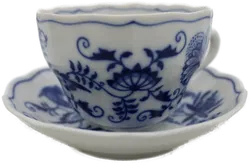 6-teiliges Tassen-Set mit Untertassen – Original Bohemia Zwiebelmuster  - Bild 2