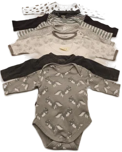 8 Stk. Langarmbody Baby, Gr. 50/56