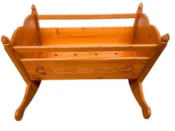 Vintage Wiege Baby Holz - Bild 2