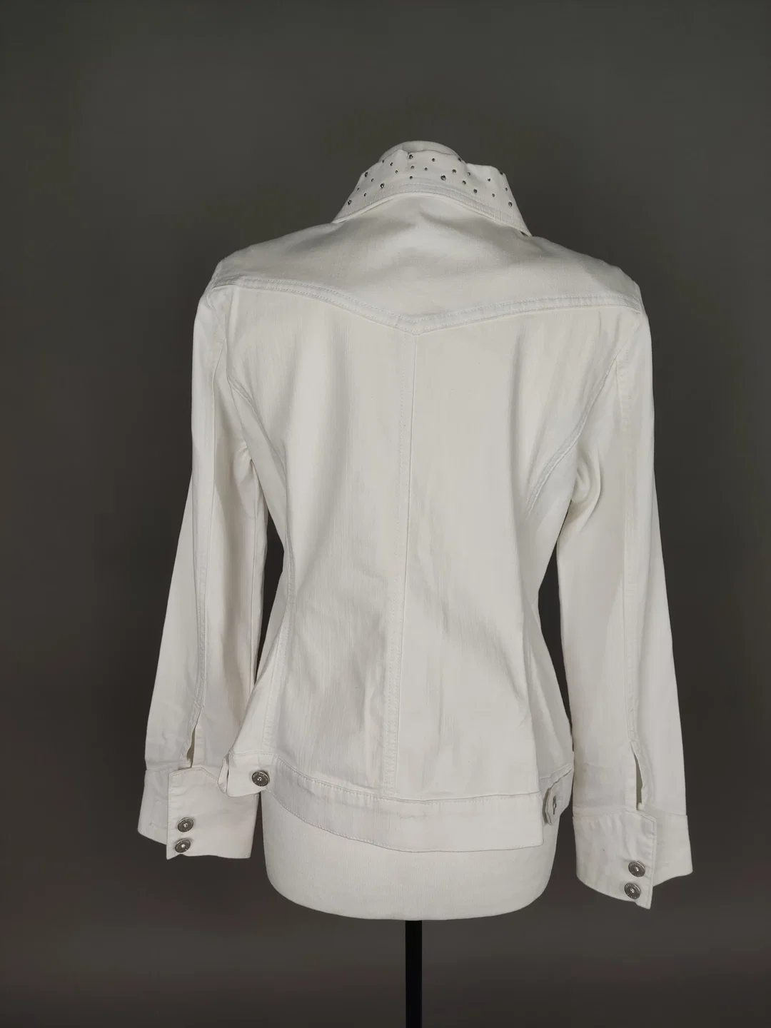 MADELEINE Damen Jeansjacke weiß mit Strasssteinen - 42 / XL – Bild 3