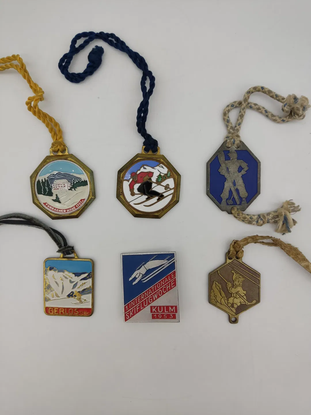 7x Vintage Ski-Anhänger/Medaillons - Bild 1