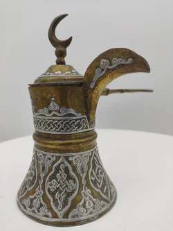 Islamische Messing Dallah Kaffekanne mit arabischer Kalligraphie | Orientalischer Schatz - Bild 1