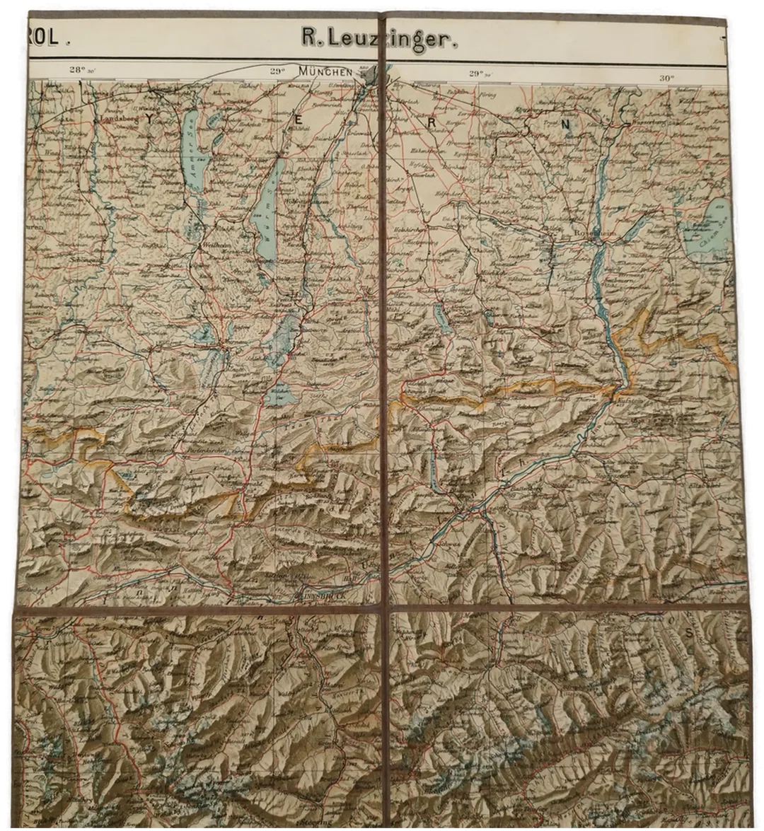 Historische Touristenkarte Tirols - R. Leuzinger / 1900-10 – Bild 3