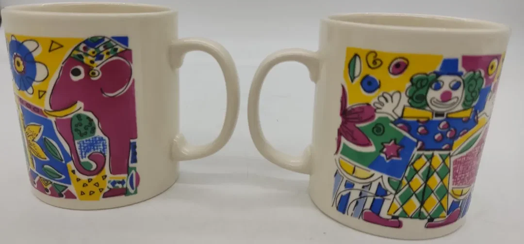 Kilncraft STL England Kaffee-Tassen im 2er Set im Zirkus Design – Bild 5