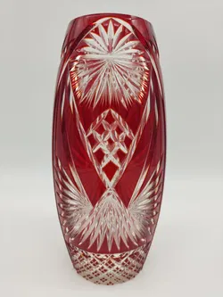 Kristall Vase in rot - Bild 1