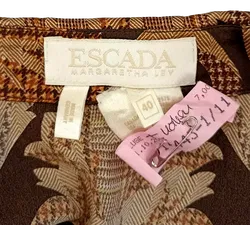 Escada Damen Bluse aus Seide braun gemustert Gr. 40 - Bild 4