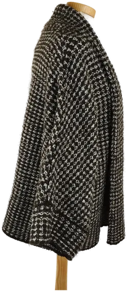 Zara Knit Damen Strickjacke schwarz/weiss - M/38 - Bild 3