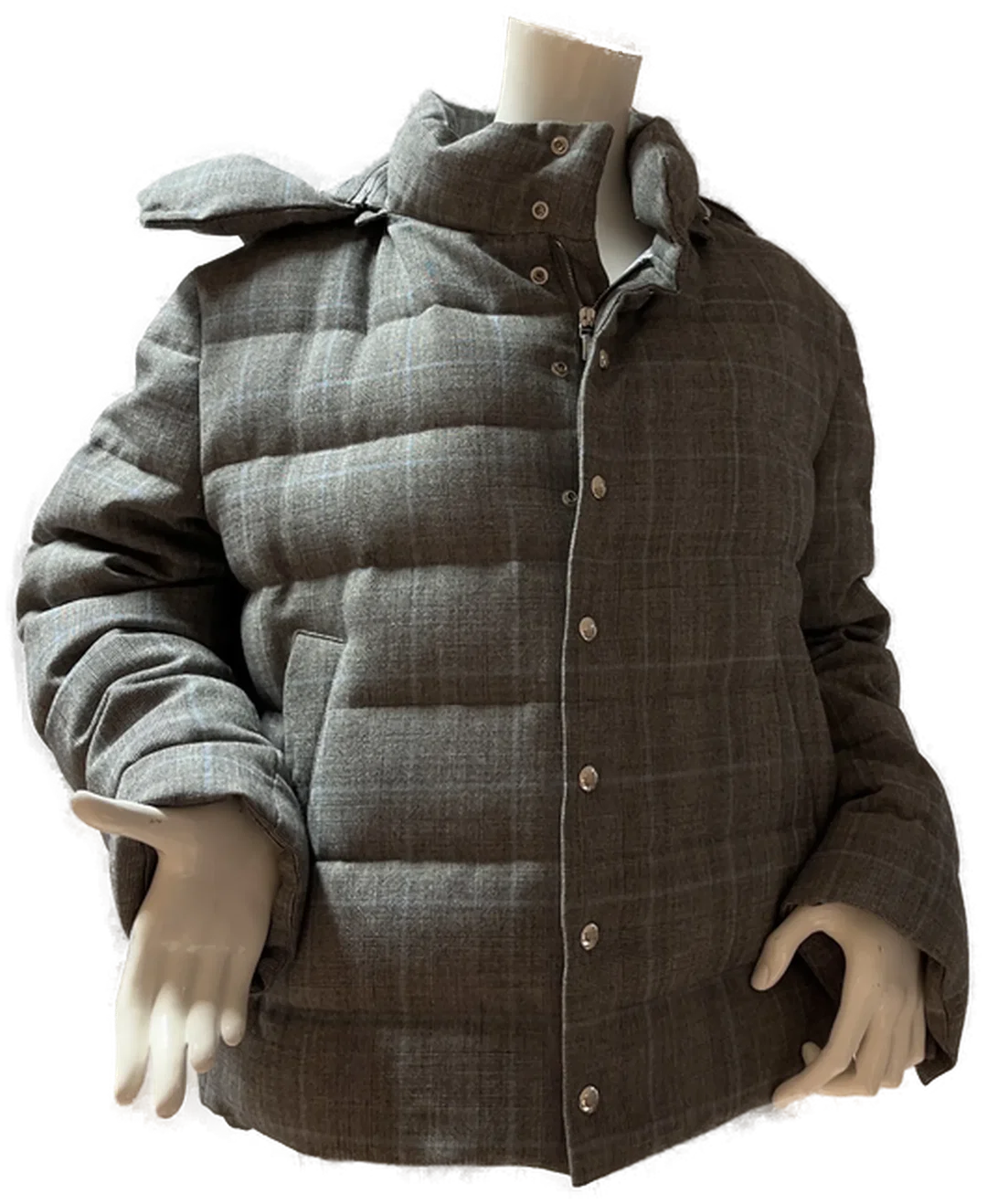 MONCLER Jacke Game Bleu mit Kapuze grau kariert Gr, 4 - Bild 1