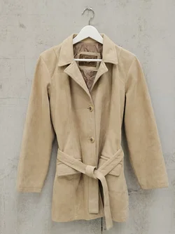 EMPORIO ARMANI Damen Vintage 80' Lederjacke, braun - Gr. M