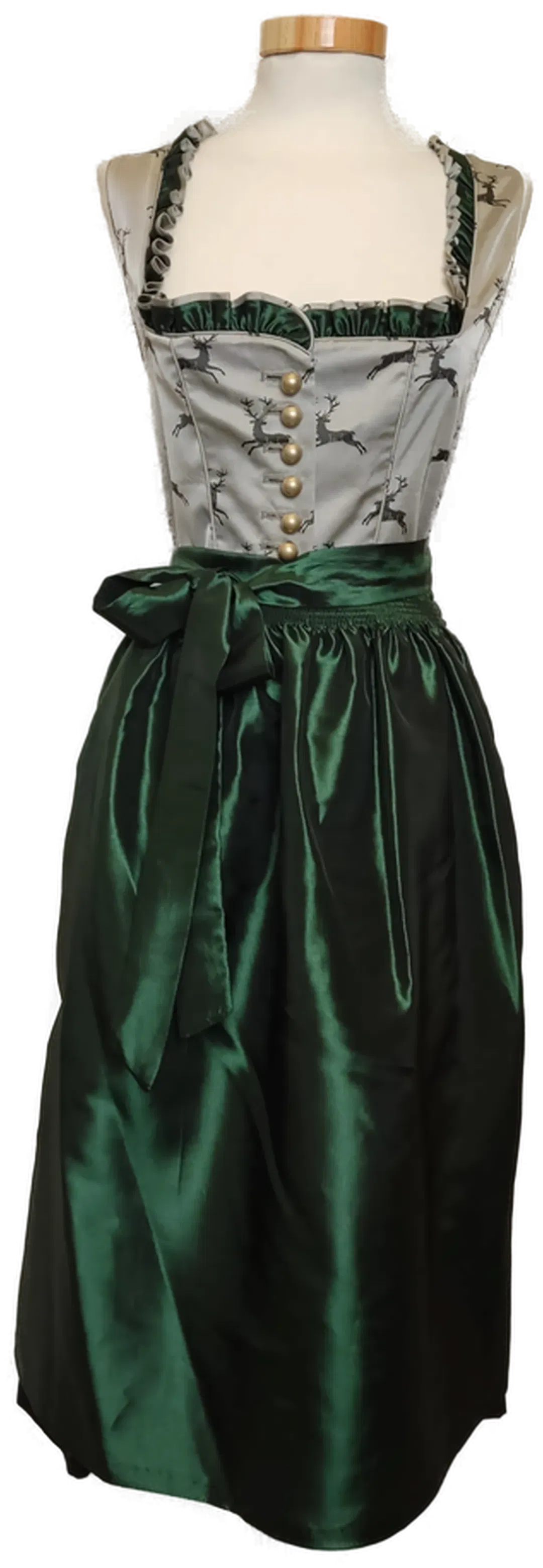 Kaiser Franz Josef Damen Dirndlkleid grün/schwarz/grau Gr. 34 - Bild 4