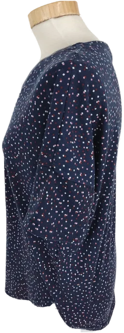 Damen T-Shirt Janina mit V-Ausschnitt und Zipper, blau gemustert, Größe 36 - Bild 3
