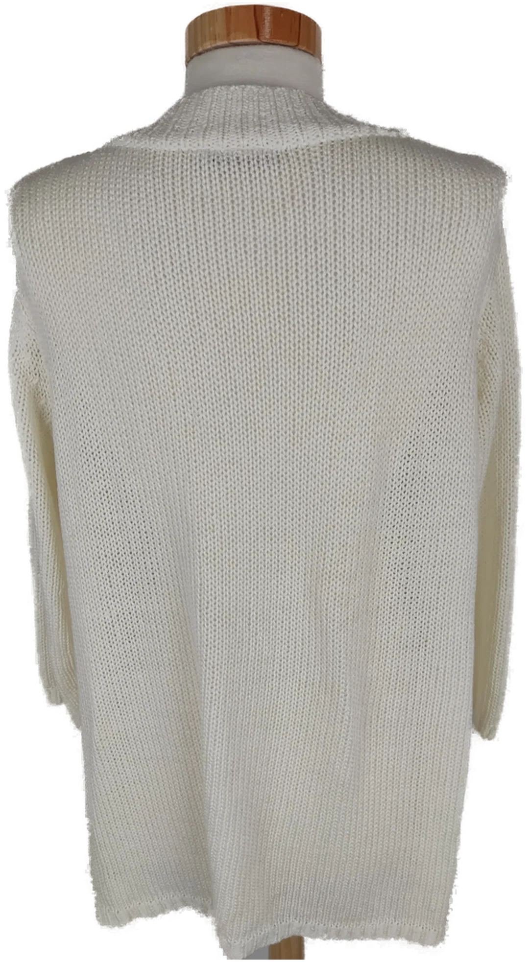 Weste "Outfit Classic", dreiviertelarm mit V-Ausschnitt, weiß/gestrickt, Größe 46 – Bild 4