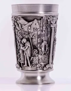 Handgegossener Zinnbecher 95% Anteil - Bild 2