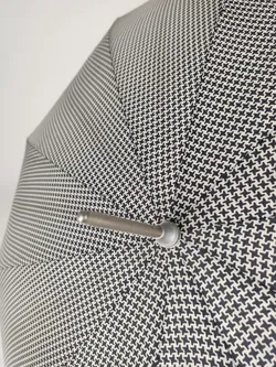 Vintage-Flanierschirm / Sonnenschirm / Damenschirm - schwarz-weiss Hahnentritt - Bild 3