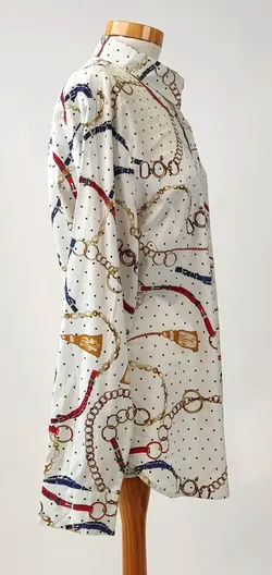 BRAX Damenbluse weiß gemustert - Gr. 40 - Bild 3