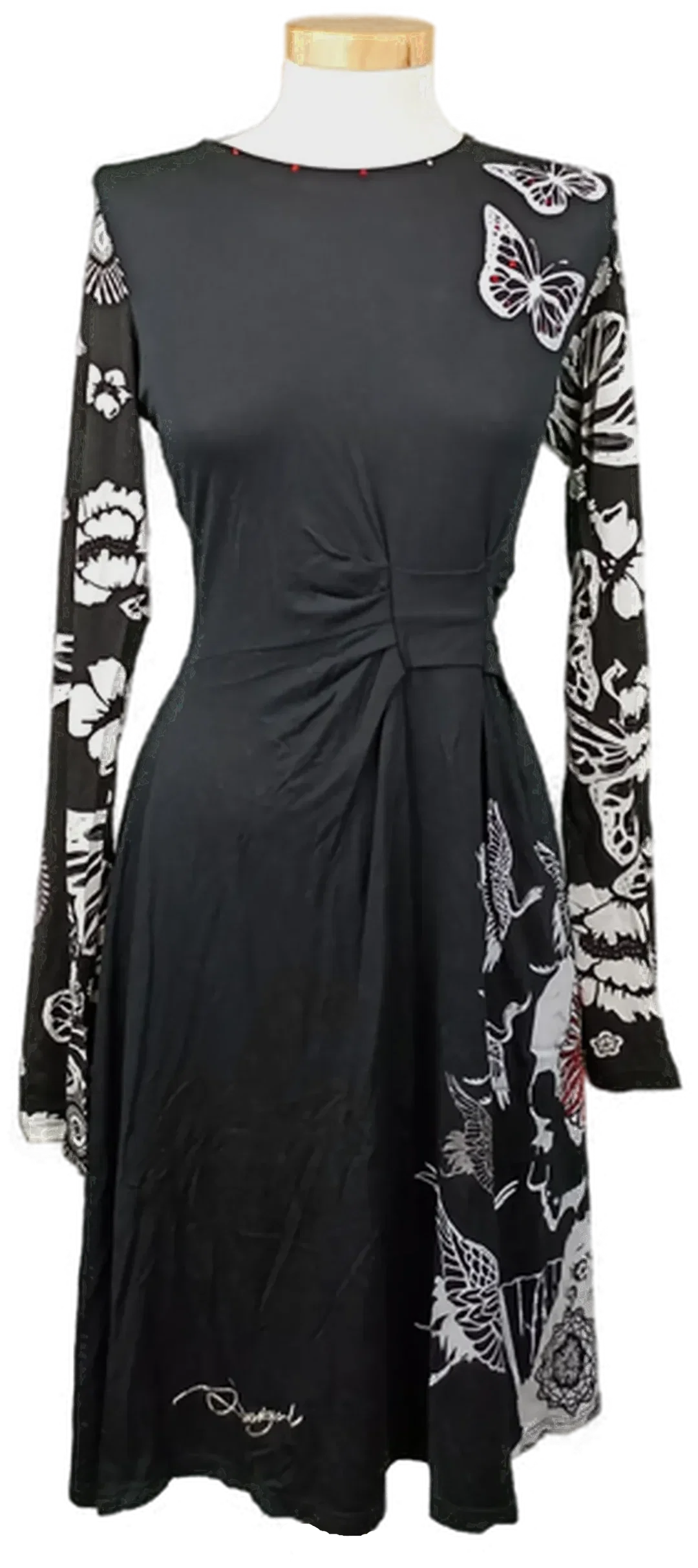 Desigual Damen Midikleid schwarz mit Pailletten gemustert Gr. L - Bild 1