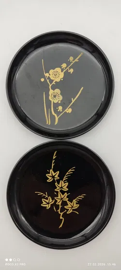 Japanische Vintage Lackdose mit 6 Untersetzer - Bild 4