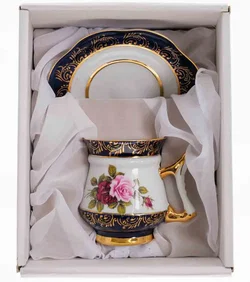 PIRKENHAMMER Handgemalte Tasse mit Unterteller für Kaffee-/Mocca-Liebhaber - Bild 2