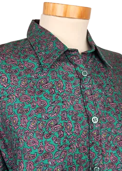 Huber trikot Vintage Damen Bluse, grün - M - Bild 4