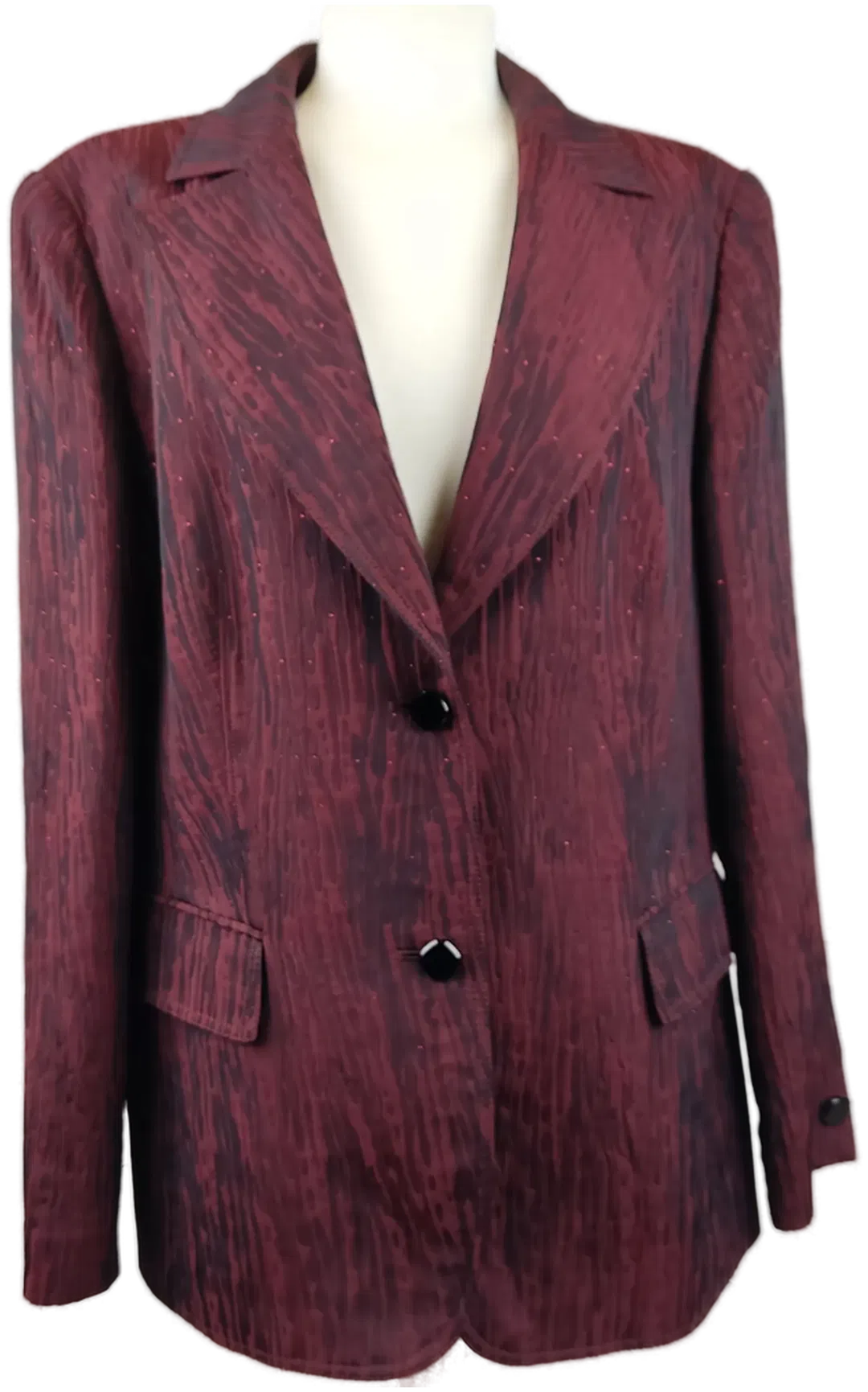 Basler Damenblazer weinrot mit roten Glitzerpunkten - XL/42 - Bild 1