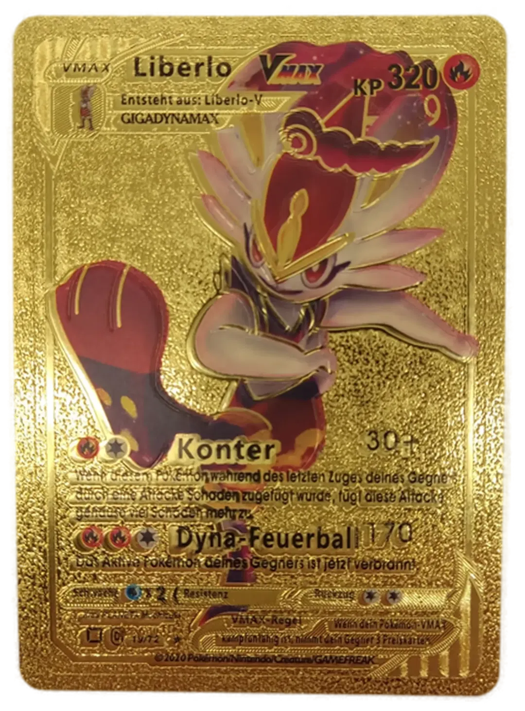 Pokémon Sammelkarte Goldfolie Vmax Liberlo Vmax - Bild 1