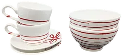 Gmundner Keramik (Rotgeflammt) - Set „Frühstück für 2“ (6-teilig) - Bild 1