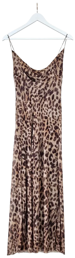 ZARA Damen Maxikleid mit Animal Print, braun - Gr. M – Vorschau 1