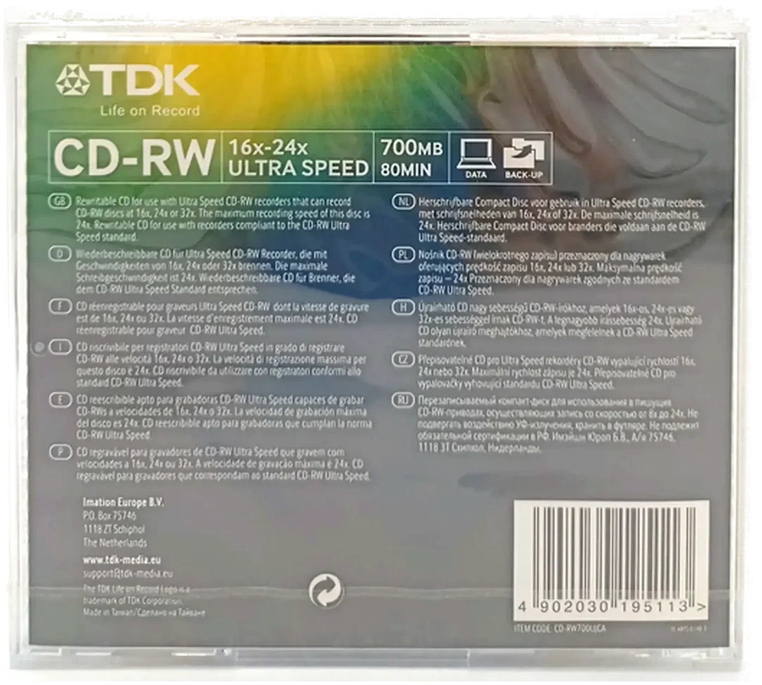 CD-RW 700MB 80min 16x-24x Ultra Speed (OVP) – Bild 2