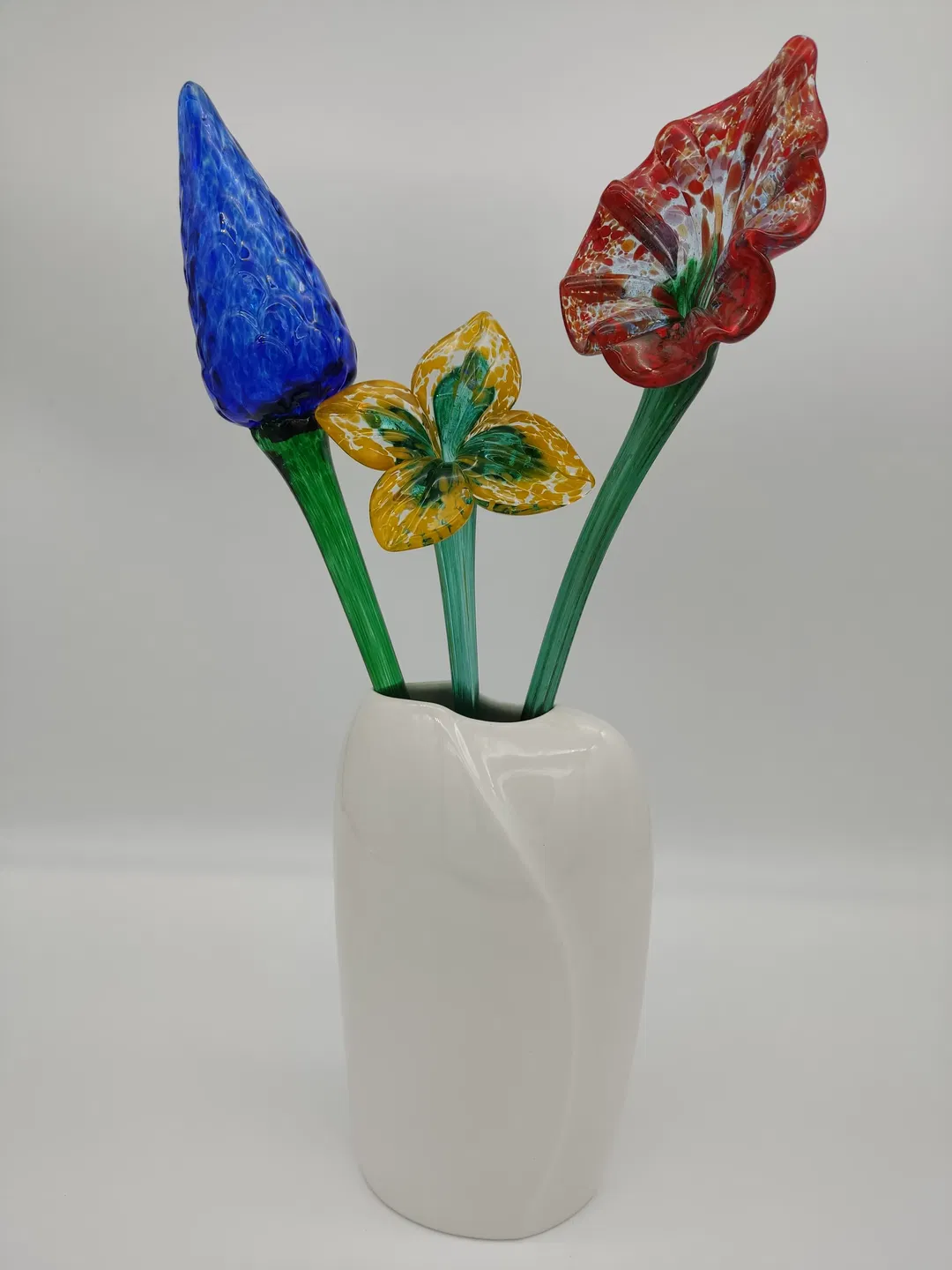 Dekorative Vase mit Muranoglas Blumen  - Bild 4