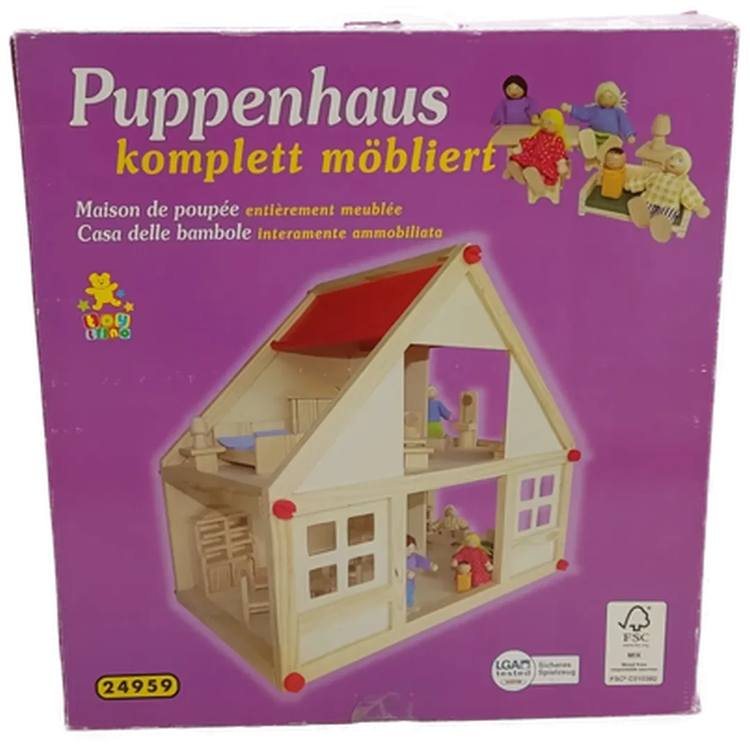  Small Foot Puppenhaus mit Möbeln, 2 Etagen, Rollenspielzeug für Kinder, aus Holz, inkl. Einrichtung, ab 3 Jahren – Bild 8