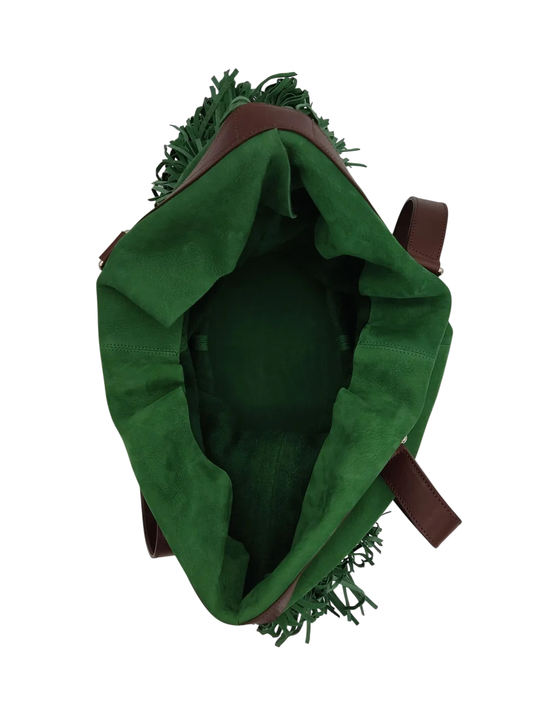 Max V. Koenig Damen Lederhandtasche mit Fransen, grün - Höhe ca. 50 cm  – Bild 3