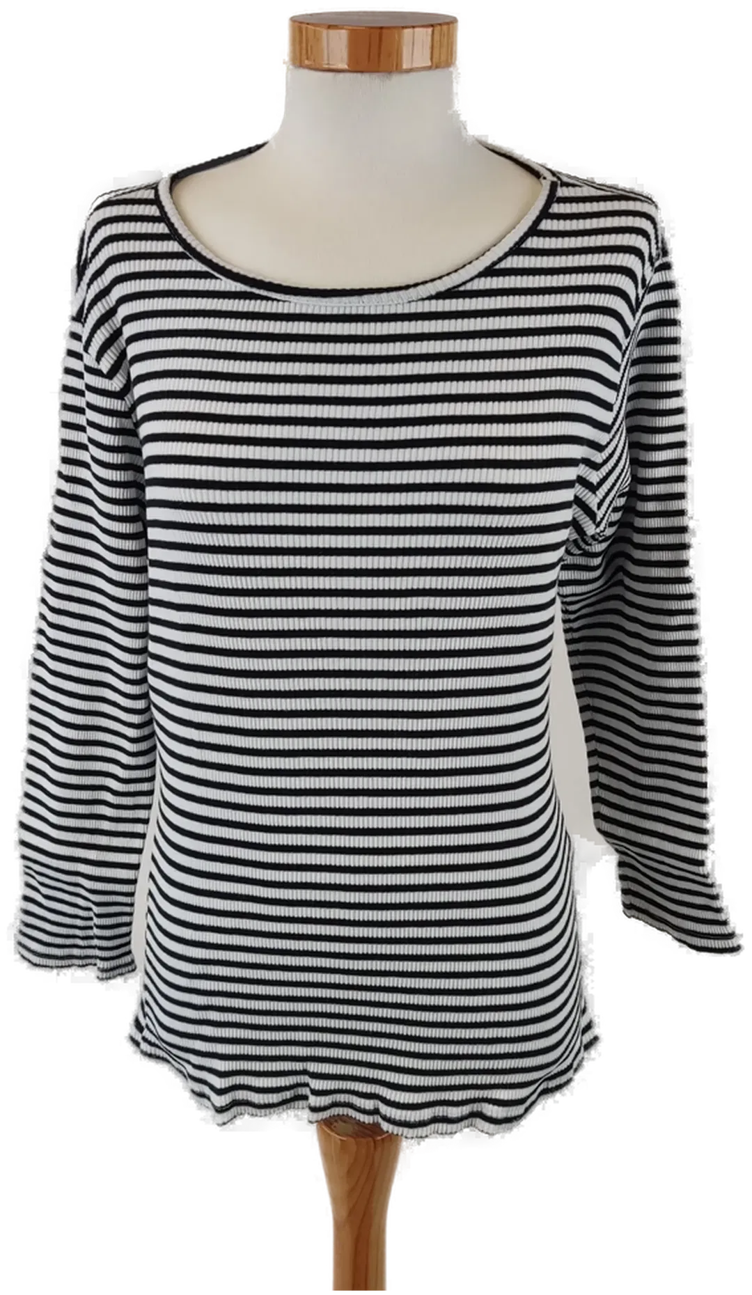 Damenlangarm - T-Shirt gestreift schwarz-weiß-  Gr. 36 - Bild 1