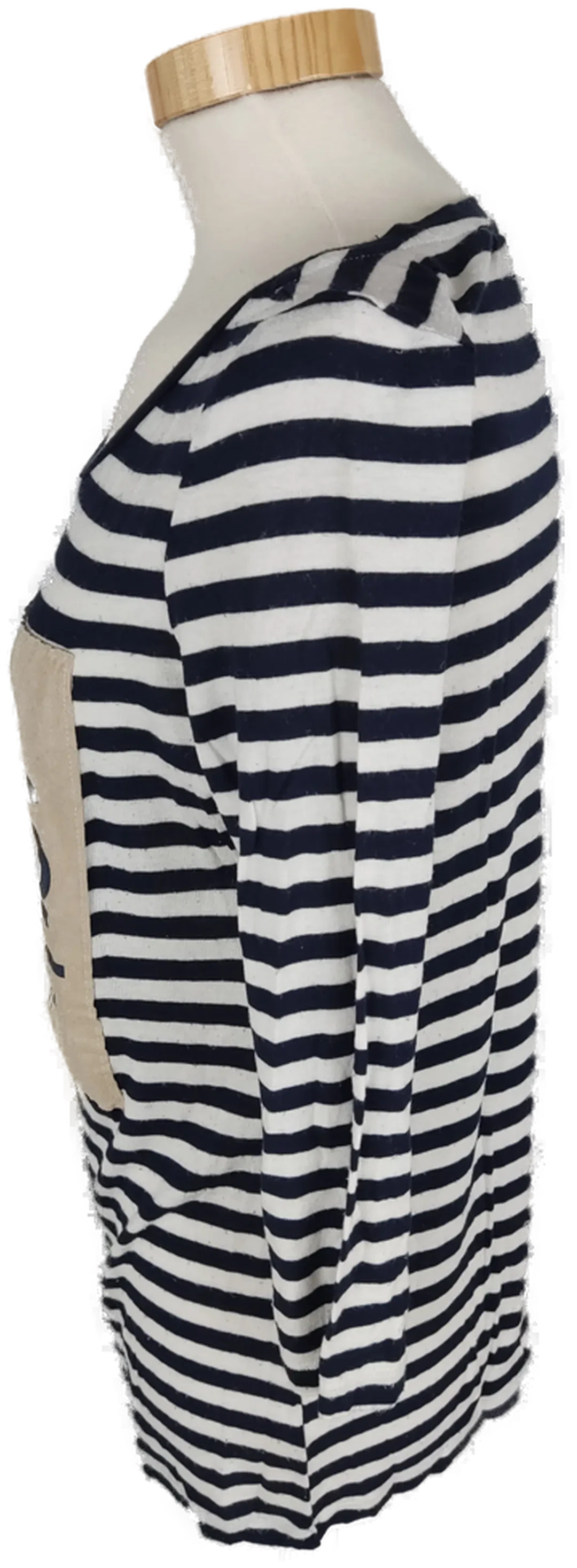 T-Shirt "Esprit", dreiviertelarm mit Rundhalsausschnitt, blau/weiß gestreift mit Einsatz, Größe L – Bild 2