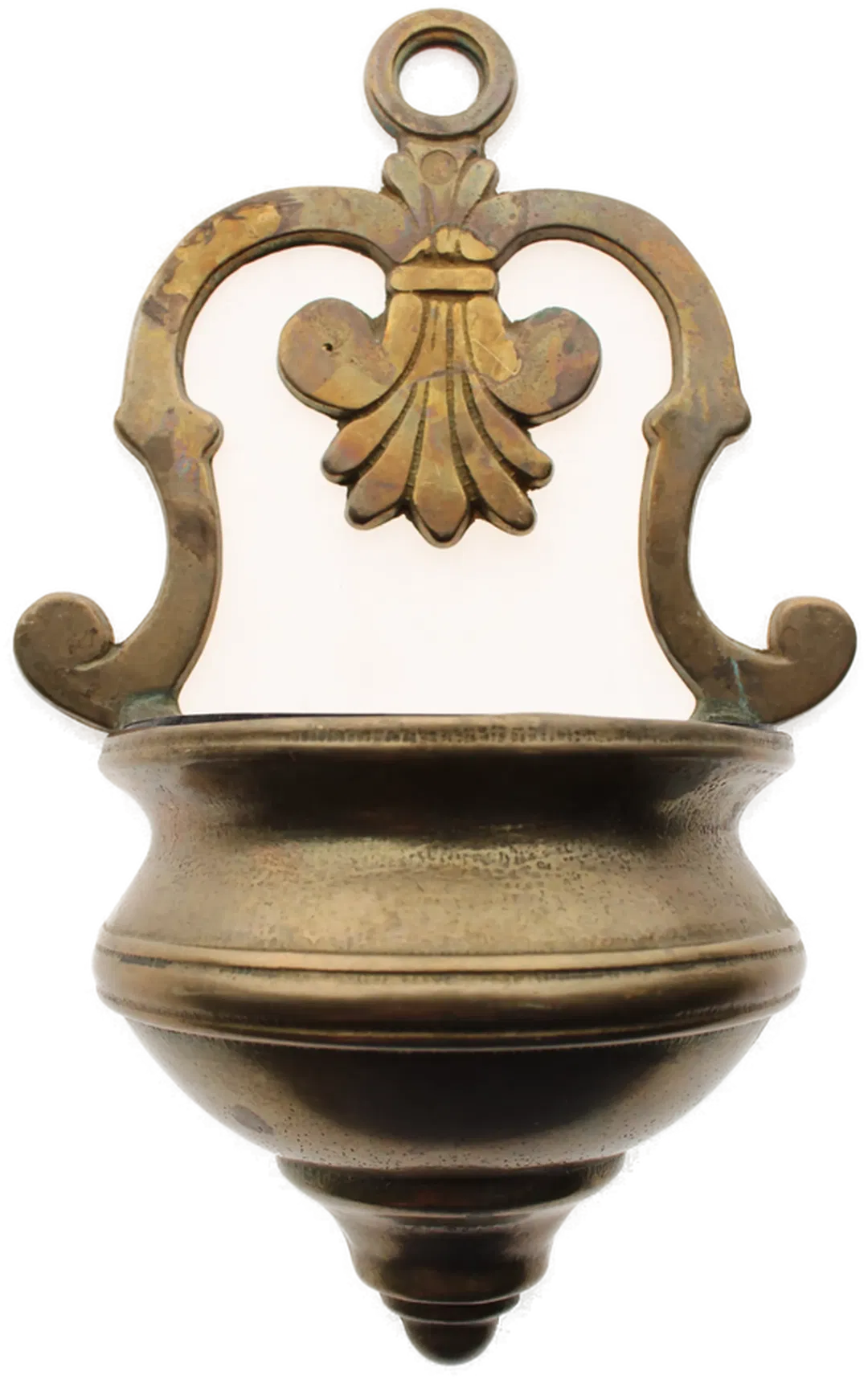 Antikes Weihwasserbecken aus Messing – Wandmontage - Bild 1