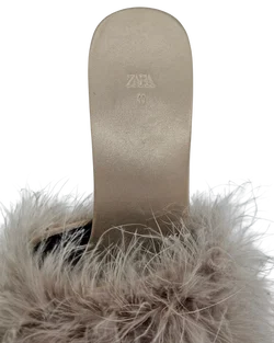 ZARA Damen Pantoletten, beige - Gr. 40 - Bild 6