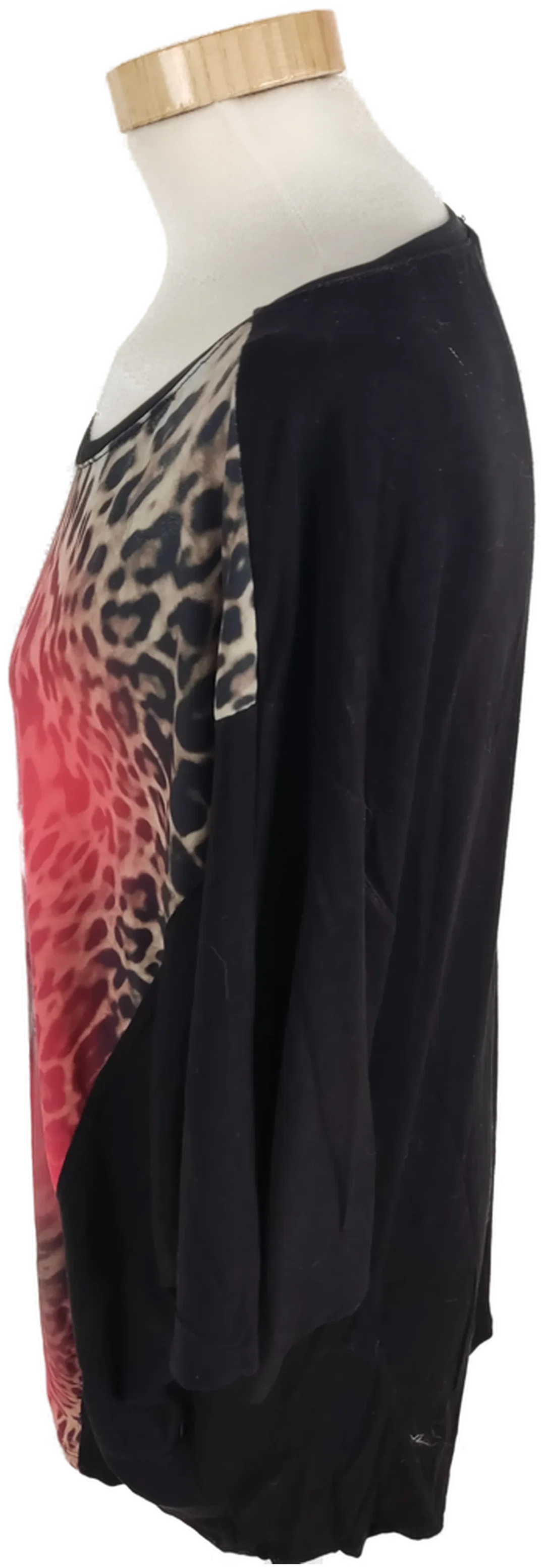 T-Shirt "Luizza",kurzarm mit Rundhalsausschnitt, schwarz/rot mit Pailletten, Größe 44 – Bild 2