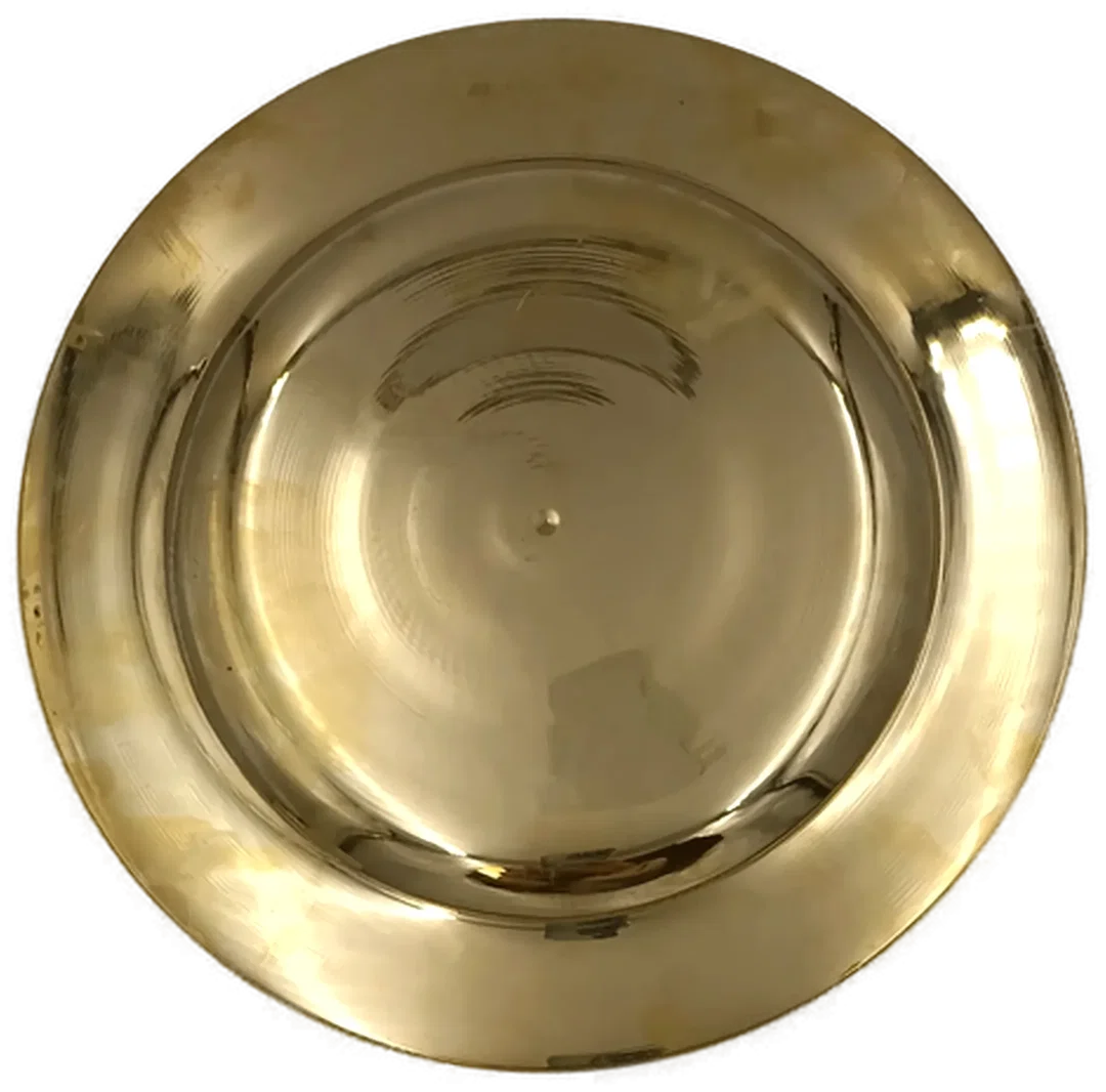 Weihnachtlicher Plätzchen-/Kerzenteller aus Messing Ø 28 cm – Bild 2