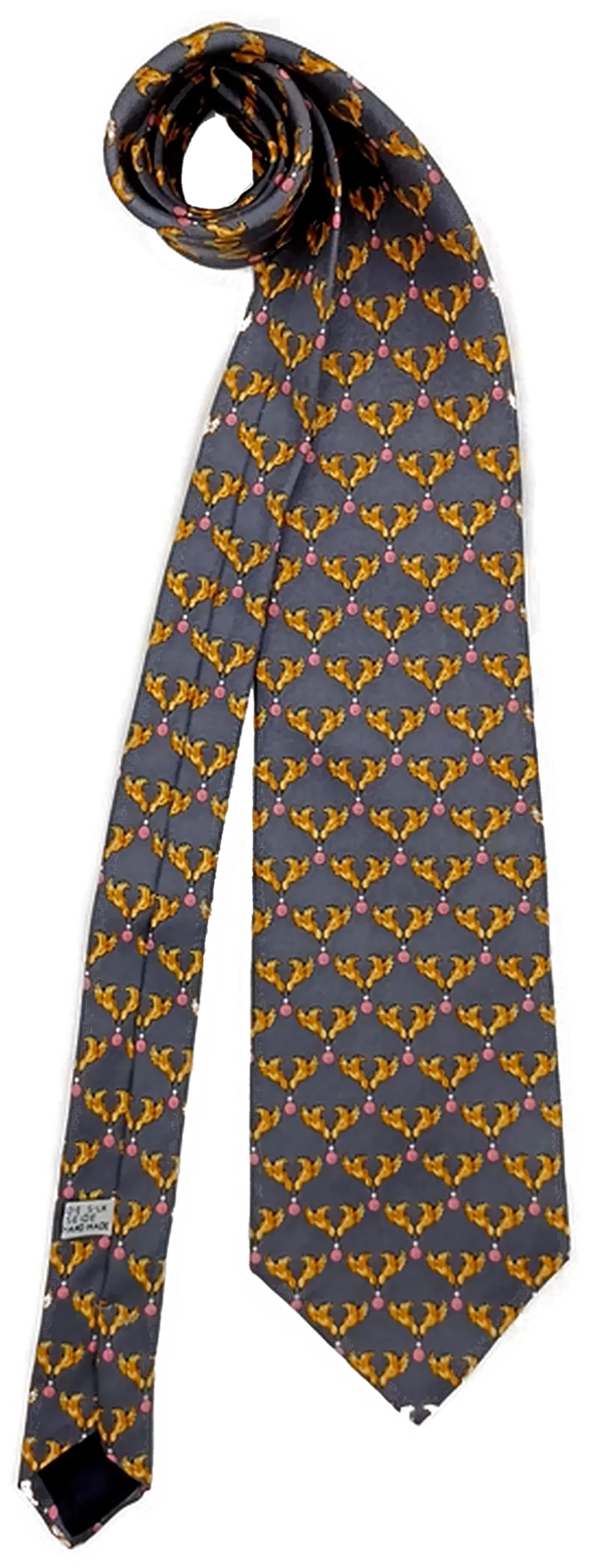 Dior Herren Vintage Krawatte grau mit Vogelmotiv - Bild 1