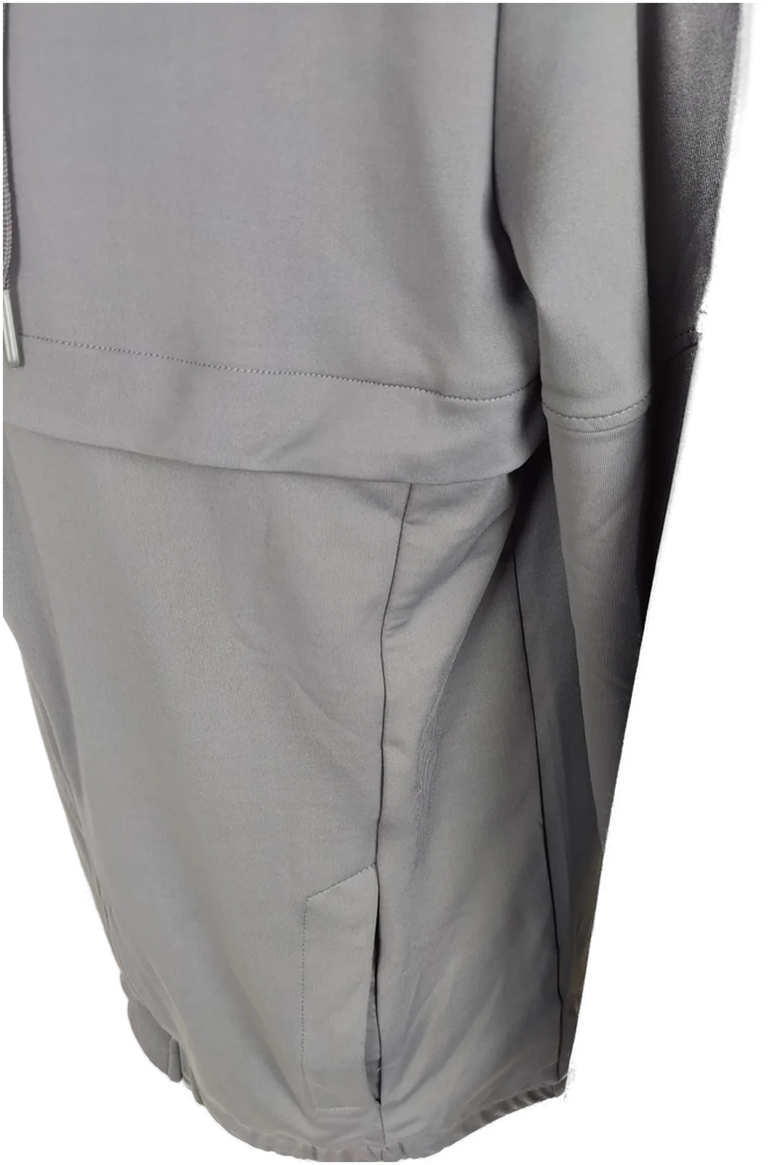 Jacke "Crane", langarm mit Kapuze und Kordel, grau, Größe 52 – Bild 4