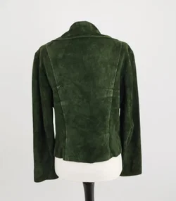 Grüner Trachtenmantel - ca. S/M, Kunstleder & Seide als Futter - Bild 3