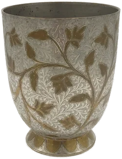 Messingbecher mit floraler Gravur | Indischer Vintage-Schatz - Bild 1