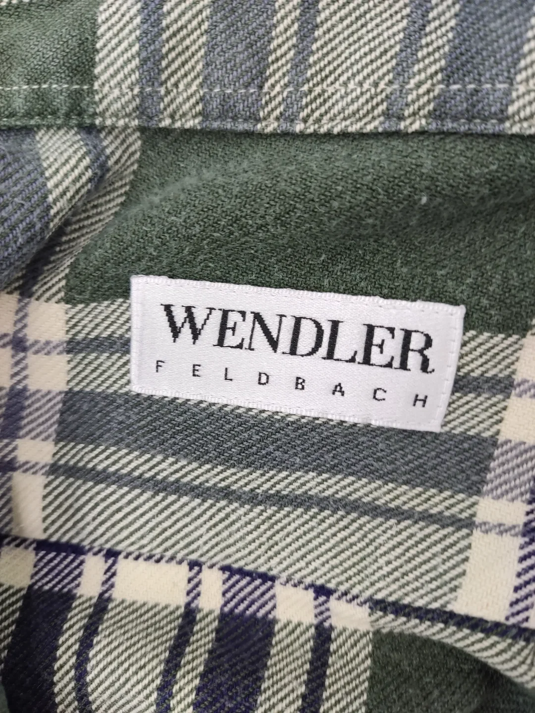 Wendler Herren Hemd Langarm, grün/weiß - Gr. L – Bild 4