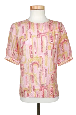Vintage Damen Bluse, gelb/rot - Gr. S  - Bild 1