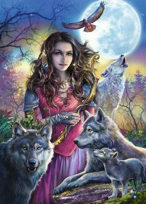 Ravensburger Puzzle „Patronin der Wölfe“ 1000 Teile Fantasy Motiv - Bild 1