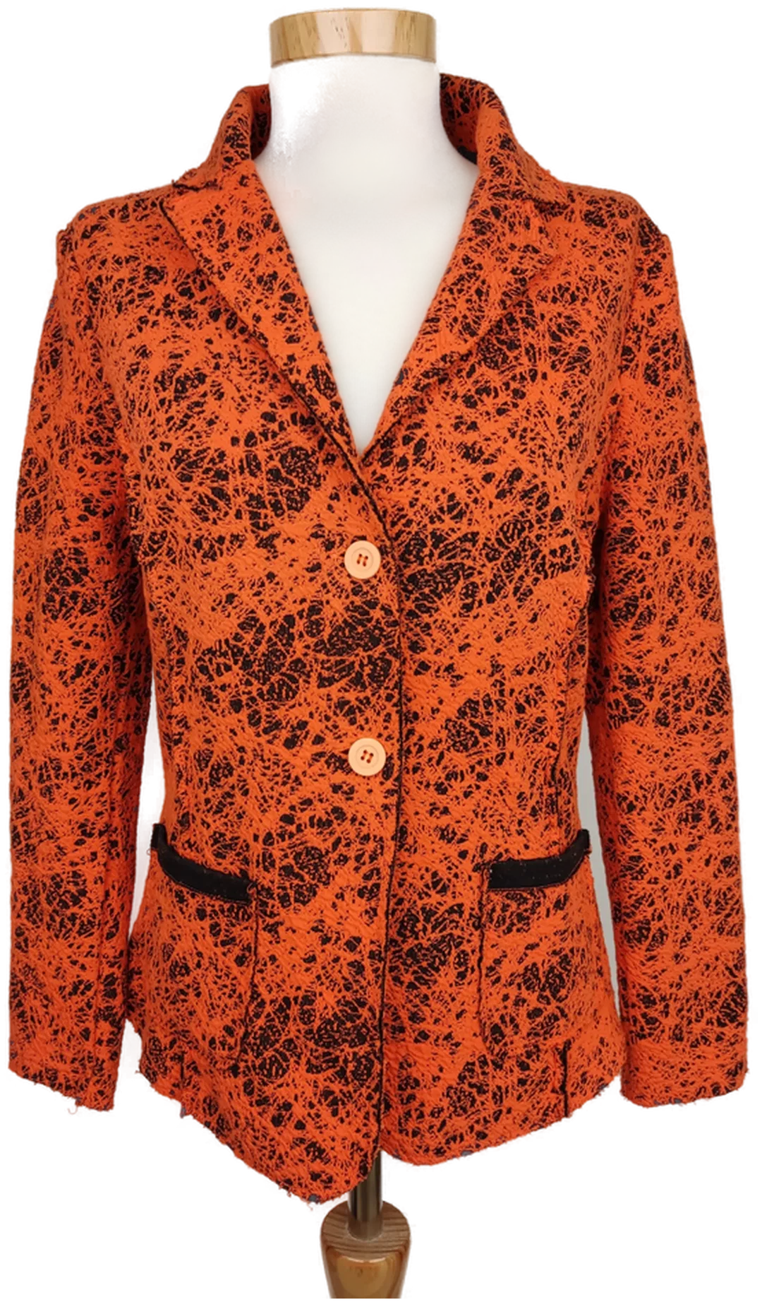 MRJ Damen Blazer orange/schwarz gemustert - IT 38 - Bild 4